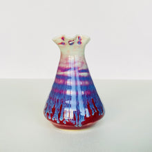 Handmade Small Wine Red Drippy Glazed Vases