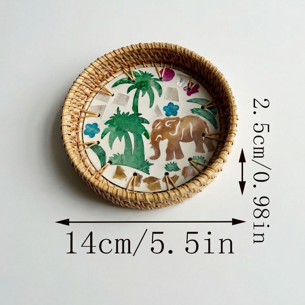 Hand-woven Rattan Trays-Round(3 sizes)