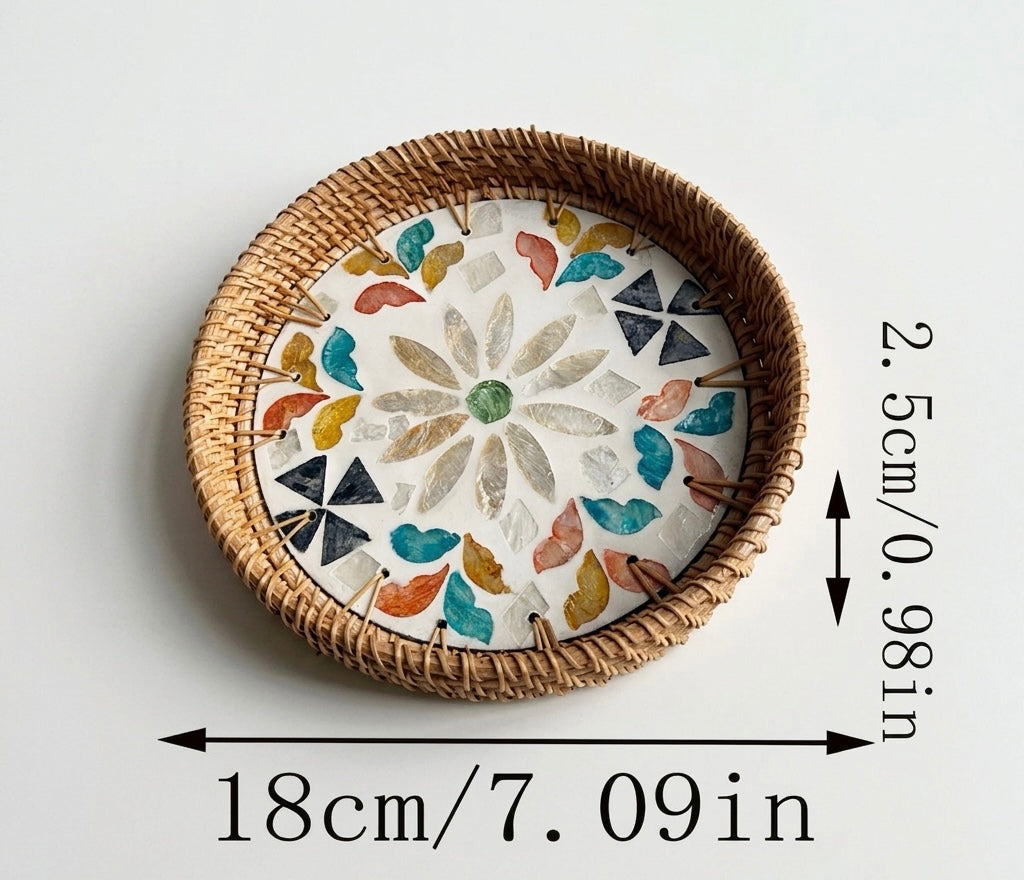 Hand-woven Rattan Trays-Round(3 sizes)