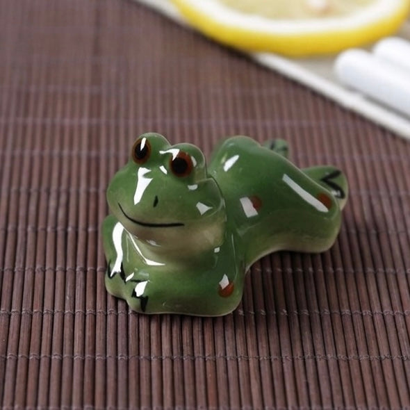 Ceramic Frog Chopstick Rest & Cutlery Holder