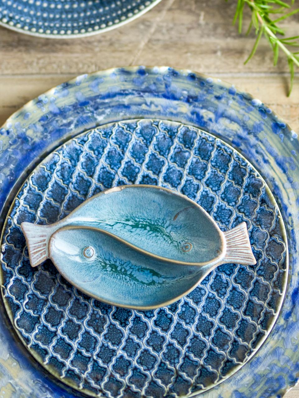 Mei Serving Plate, Blue, Stoneware