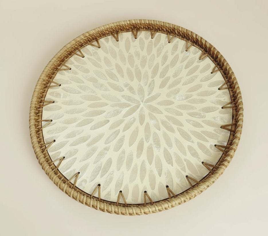 Hand-woven Rattan Trays-Leaf Radiance