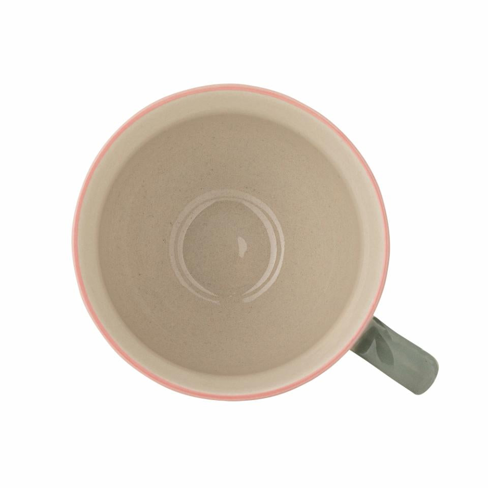 Rosalynde Mug, White, Green,Stoneware