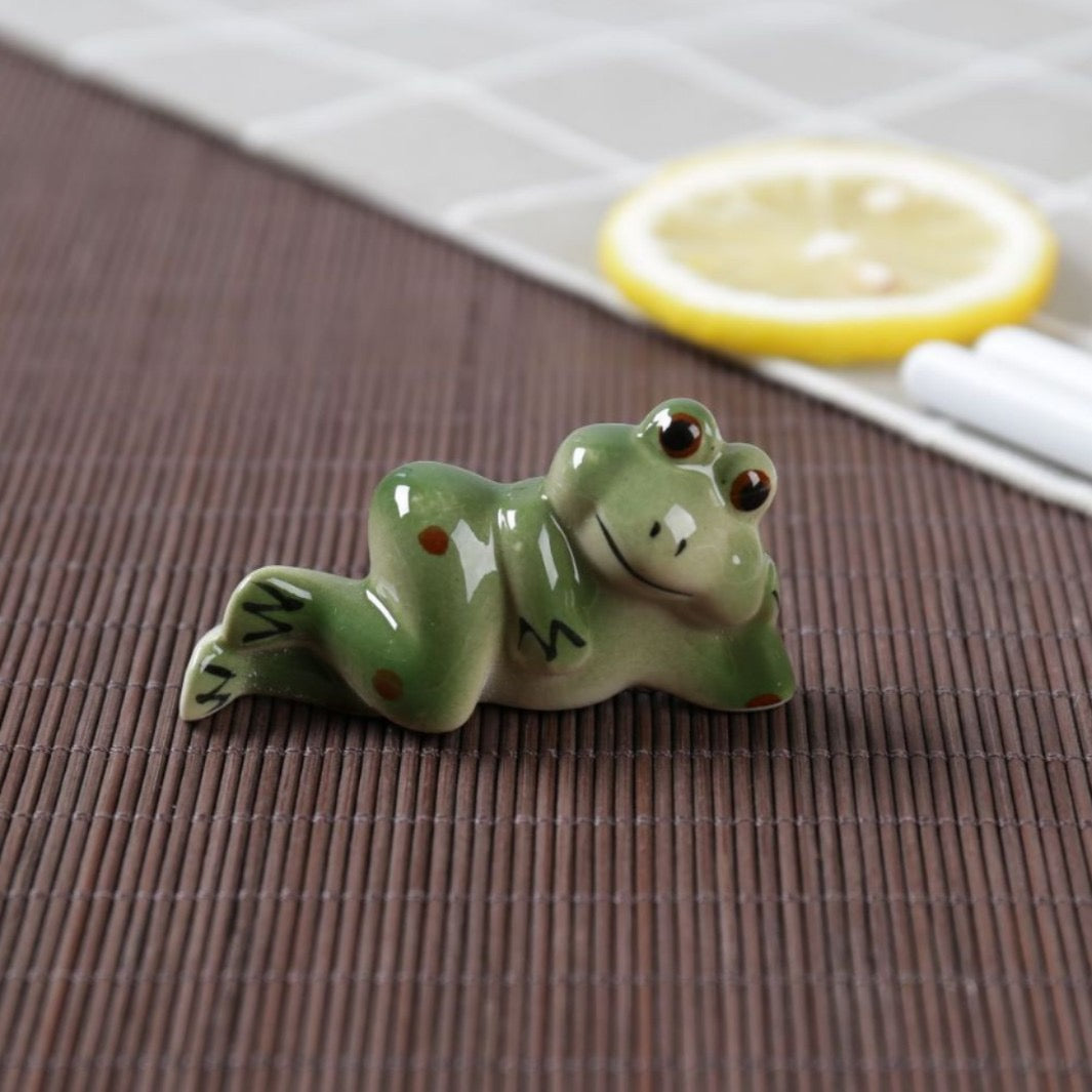 Ceramic Frog Chopstick Rest & Cutlery Holder