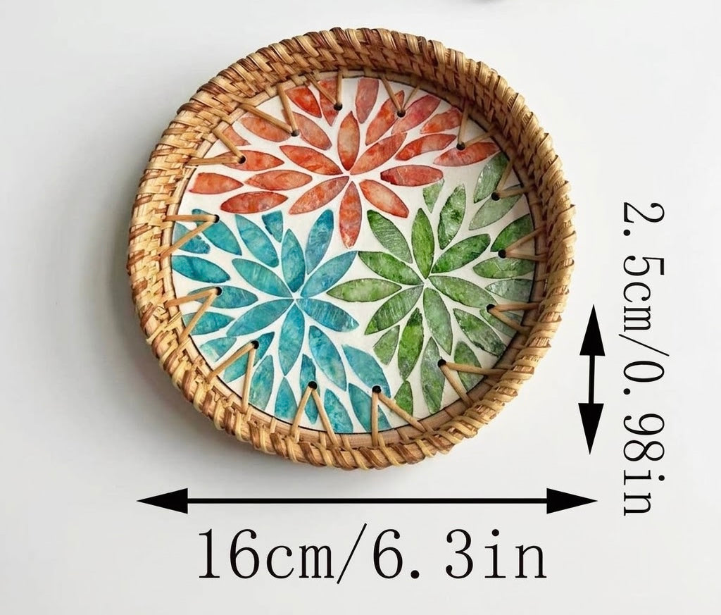 Hand-woven Rattan Trays-Round(3 sizes)