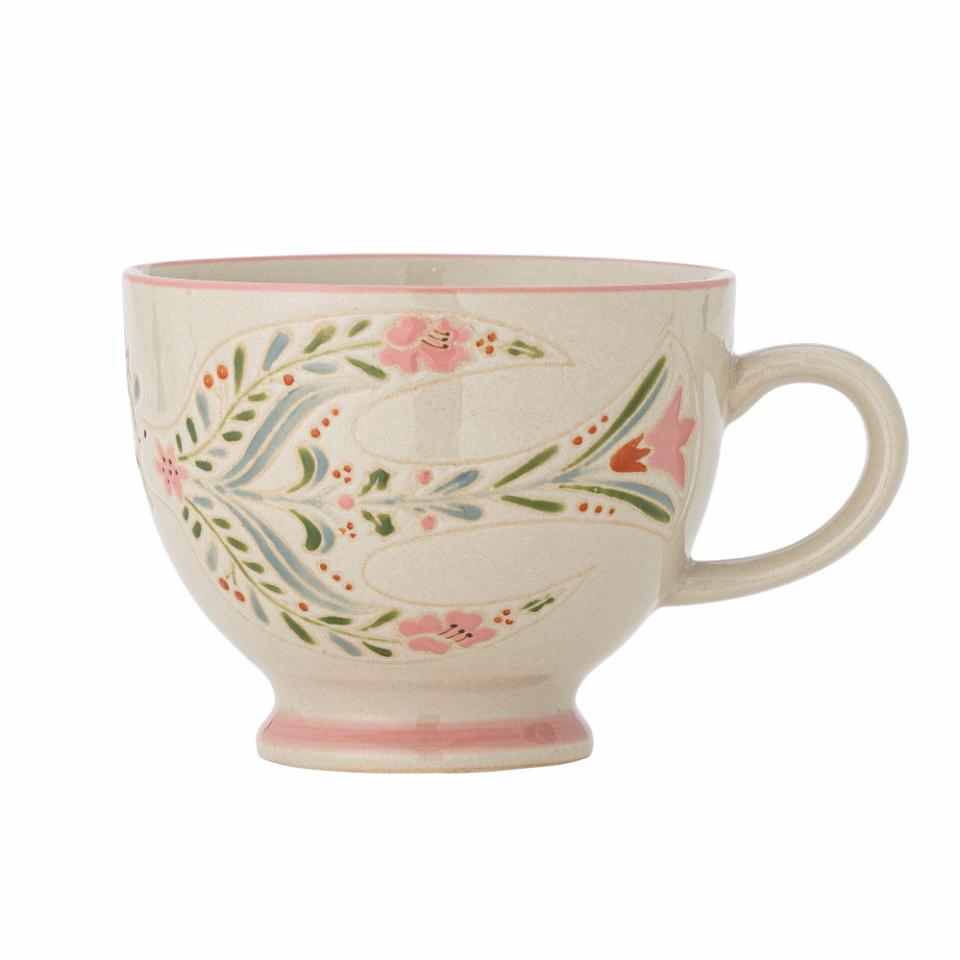 Rosalynde Mug, White, Green,Stoneware