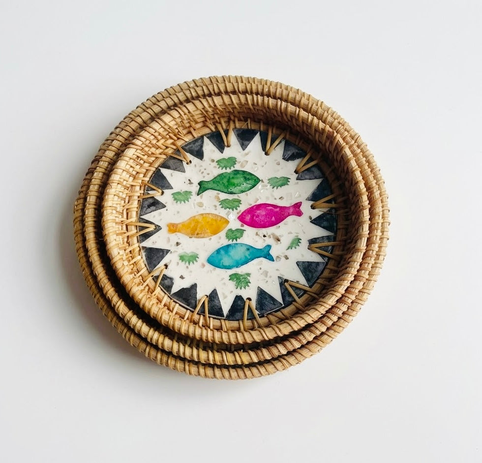 Hand-woven Rattan Trays-Round(3 sizes)
