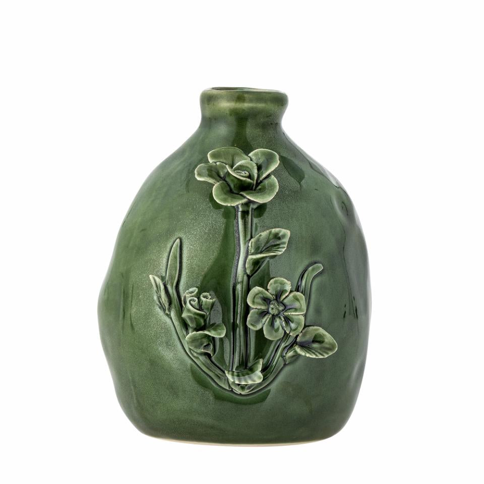 Ramia Vase, Green, Stoneware
