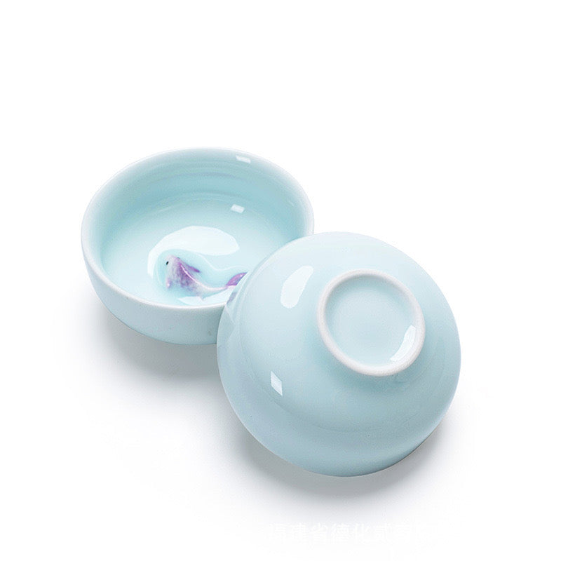 Fish Tea Cups-blue