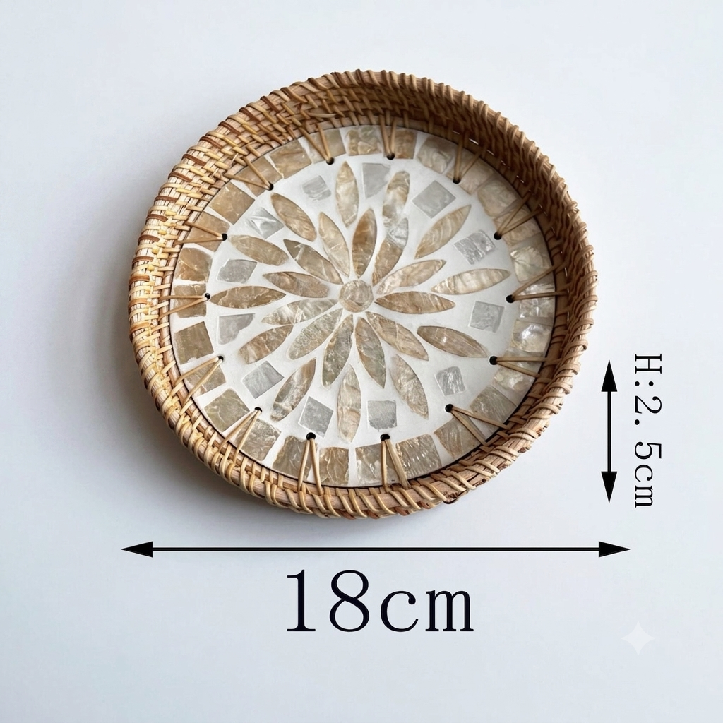 Hand-woven Rattan Trays-Round(3 sizes)