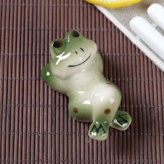 Ceramic Frog Chopstick Rest & Cutlery Holder