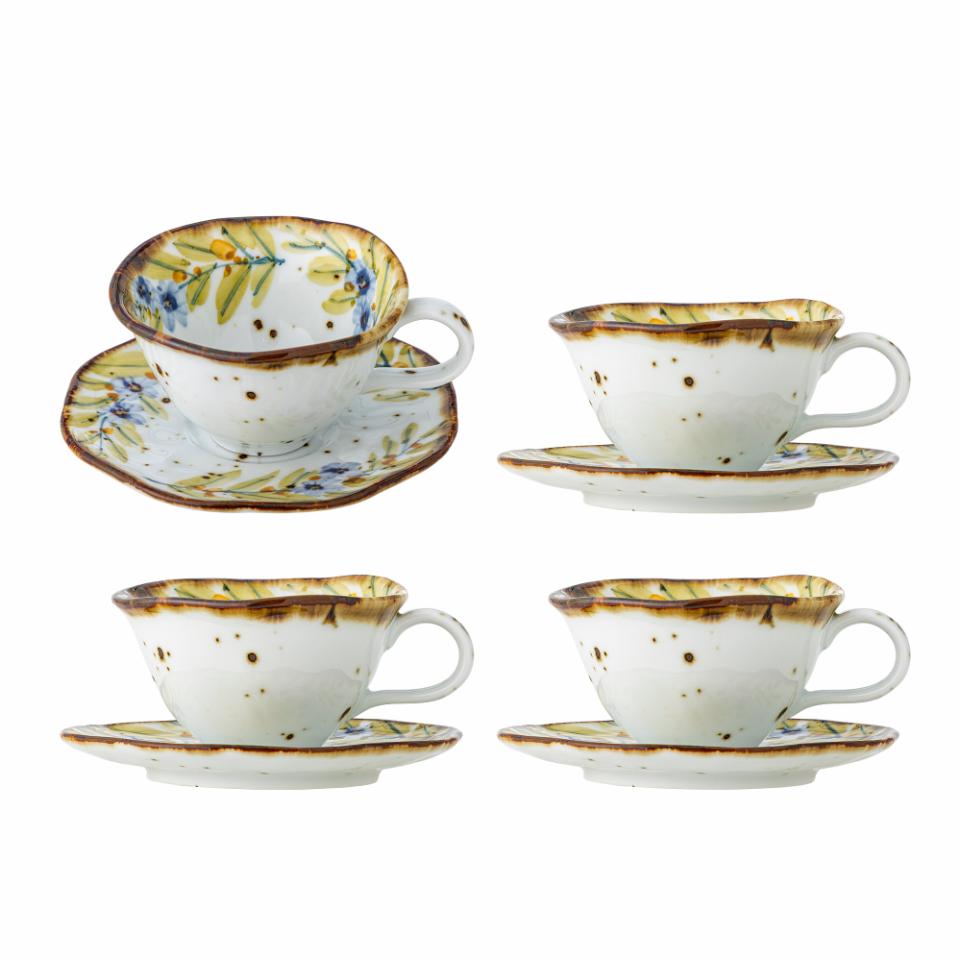 Savina Cup w/Saucer, Multi, Stoneware