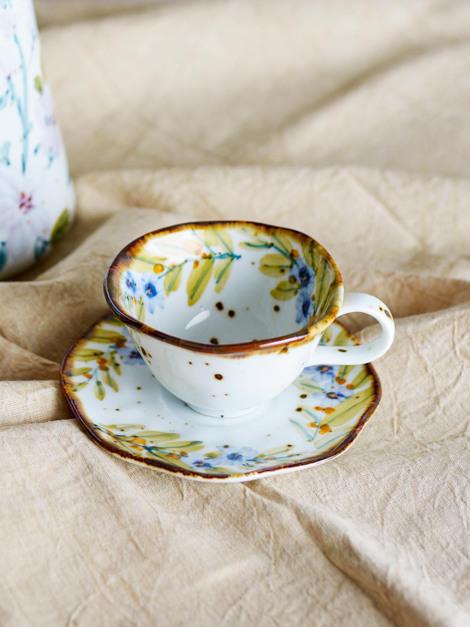 Savina Cup w/Saucer, Multi, Stoneware