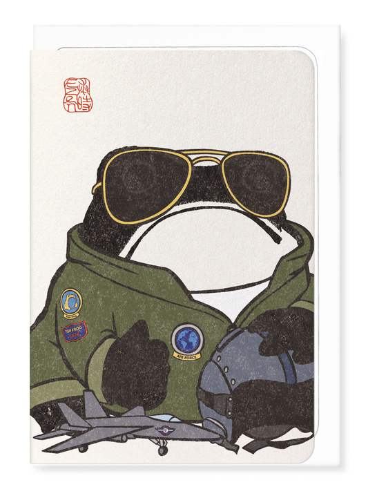 AIR PILOT EZEN FROG: Greeting Card