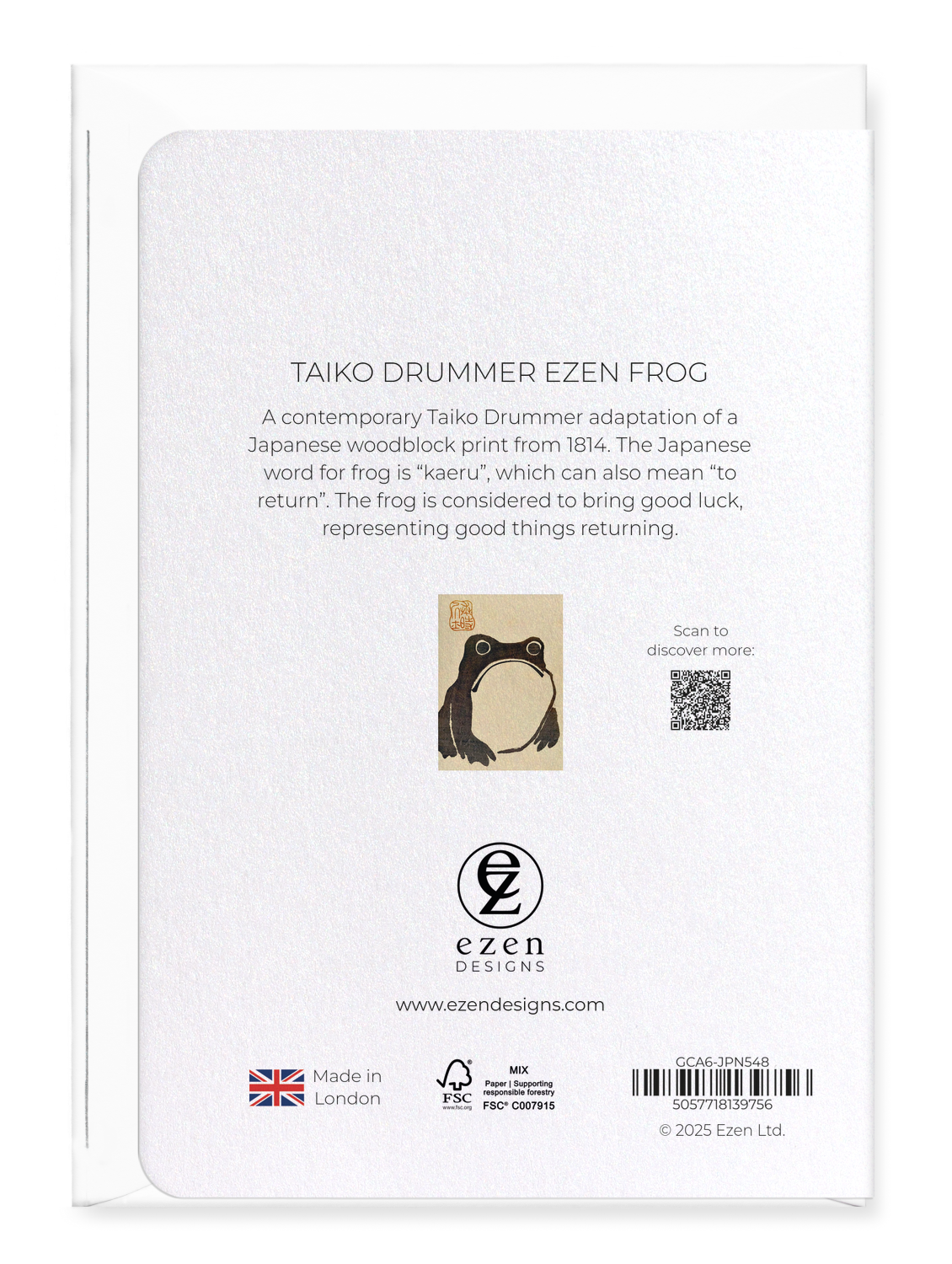 TAIKO DRUMMER EZEN FROG: Greeting Card