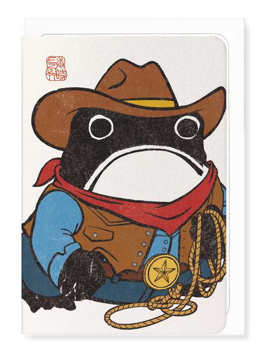 COWBOY EZEN FROG: Greeting Card