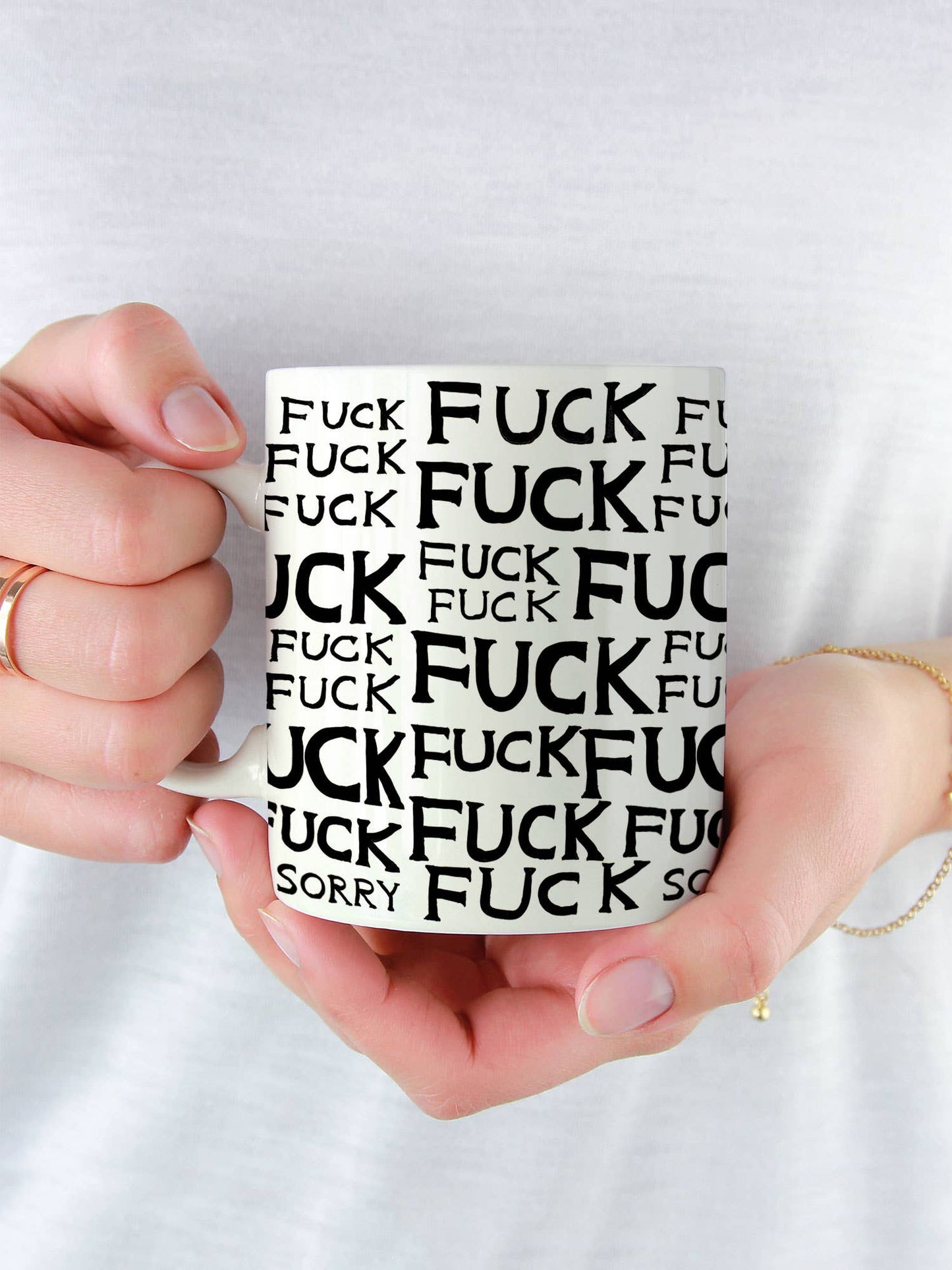 David Shrigley Funny Mug - Fuck Fuck Sorry