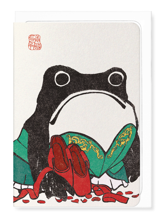 RED SHOES EZEN FROG: Japanese Greeting Card