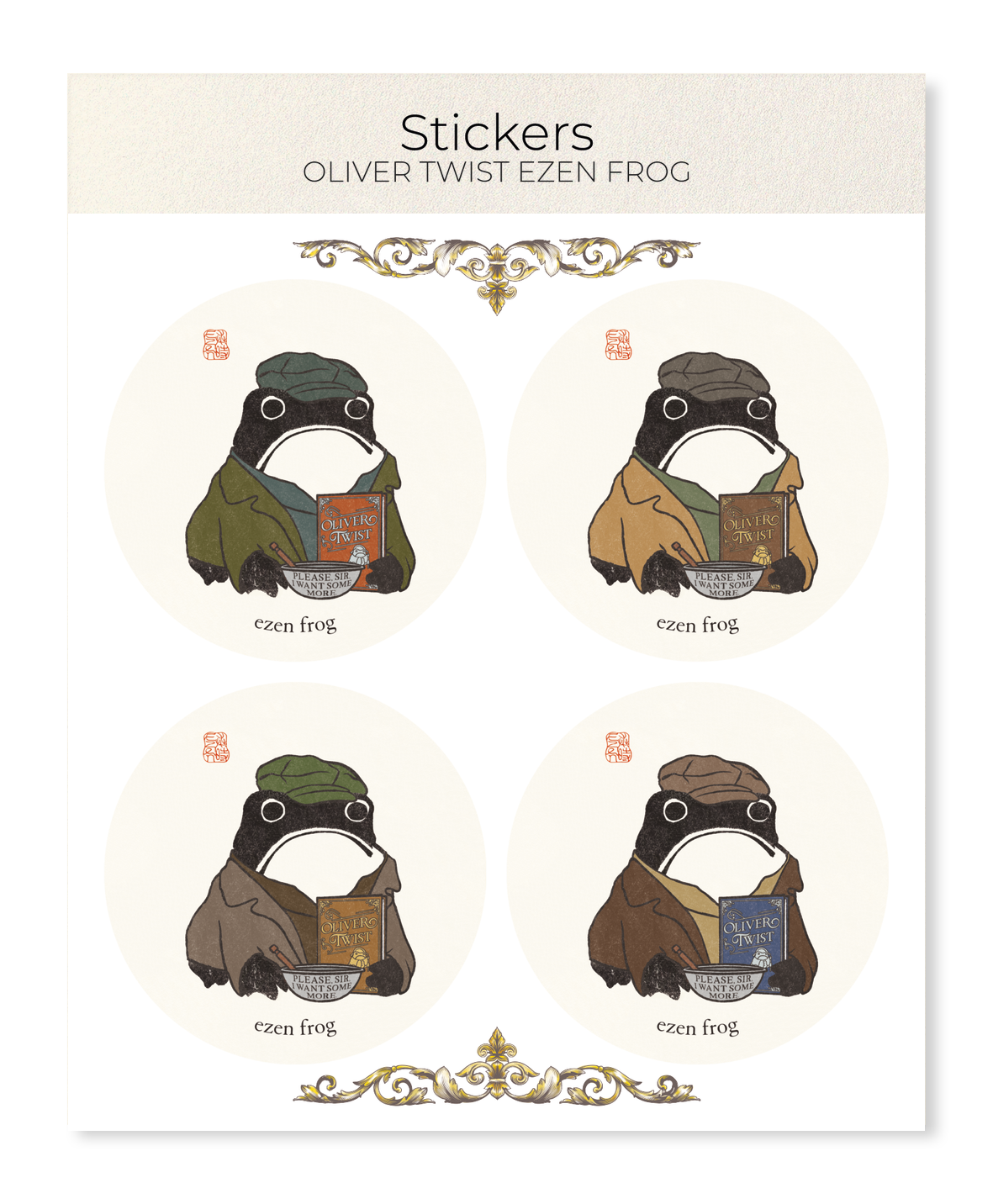 OLIVER TWIST EZEN FROG: Sticker Set