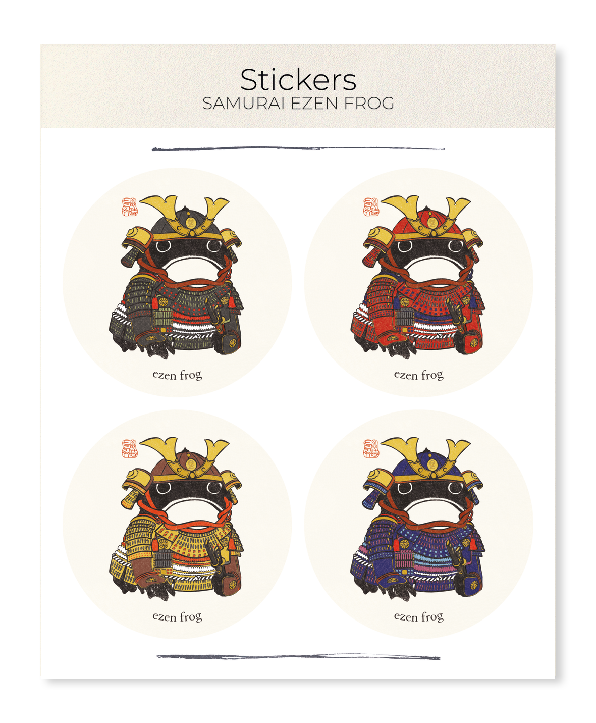 SAMURAI EZEN FROG: Sticker Set