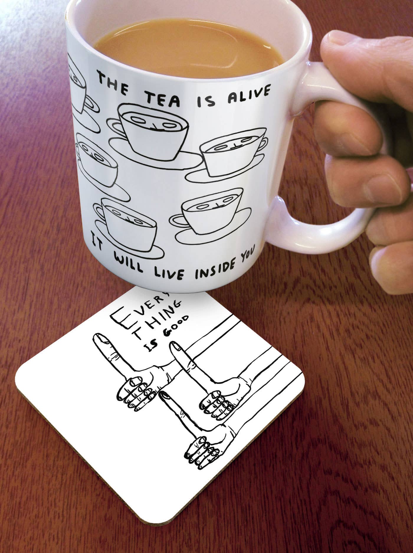 Funny Art Coaster By David Shrigley - Everything Is Good