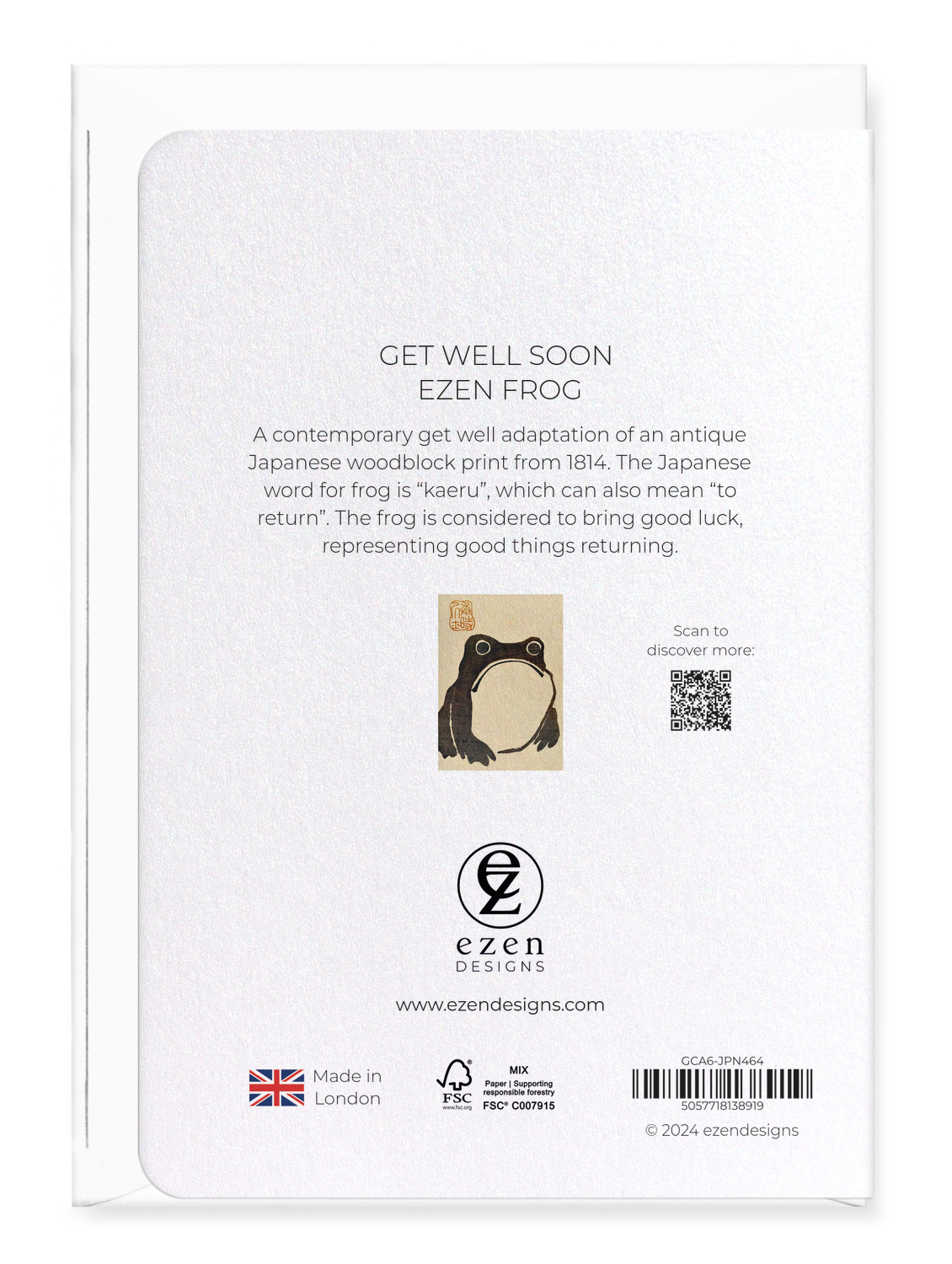 GET WELL SOON FROG: Japanese Greeting Card