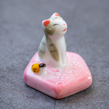 Cat and Bird Incense Holder