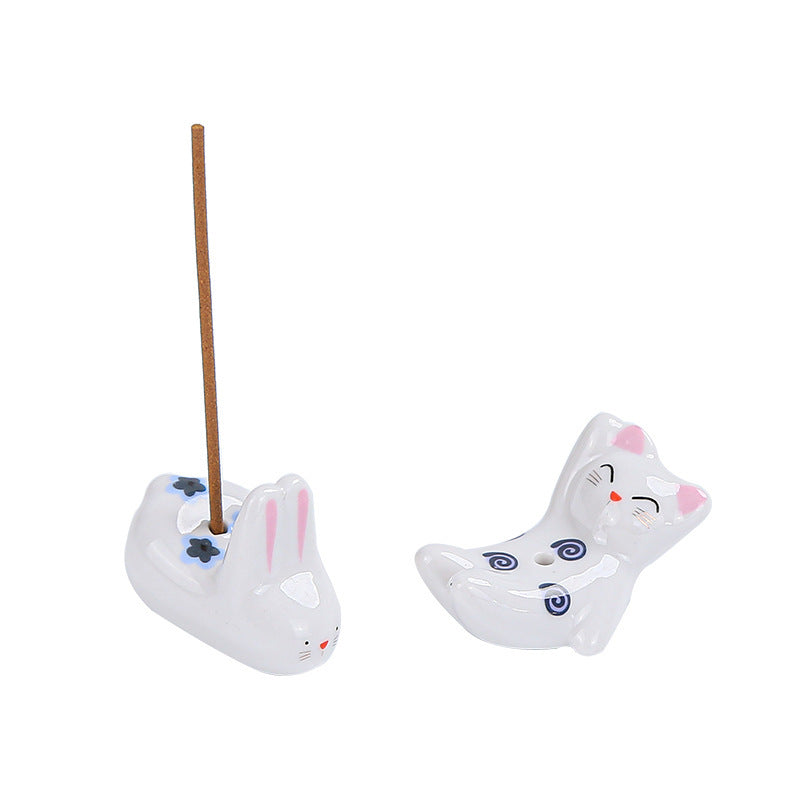 Bunny and Cat Incense Holder