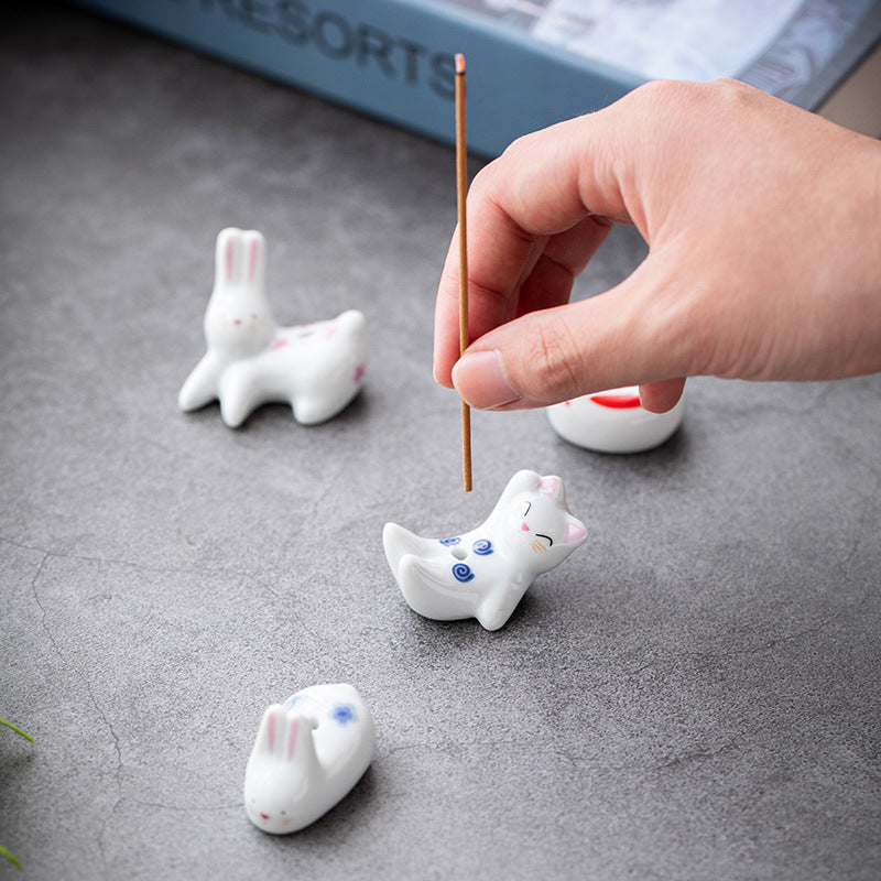 Bunny and Cat Incense Holder