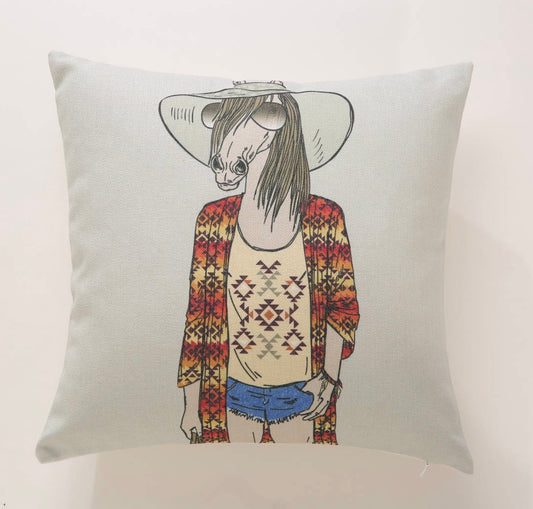 Summer Chic Horse Cushion Cover