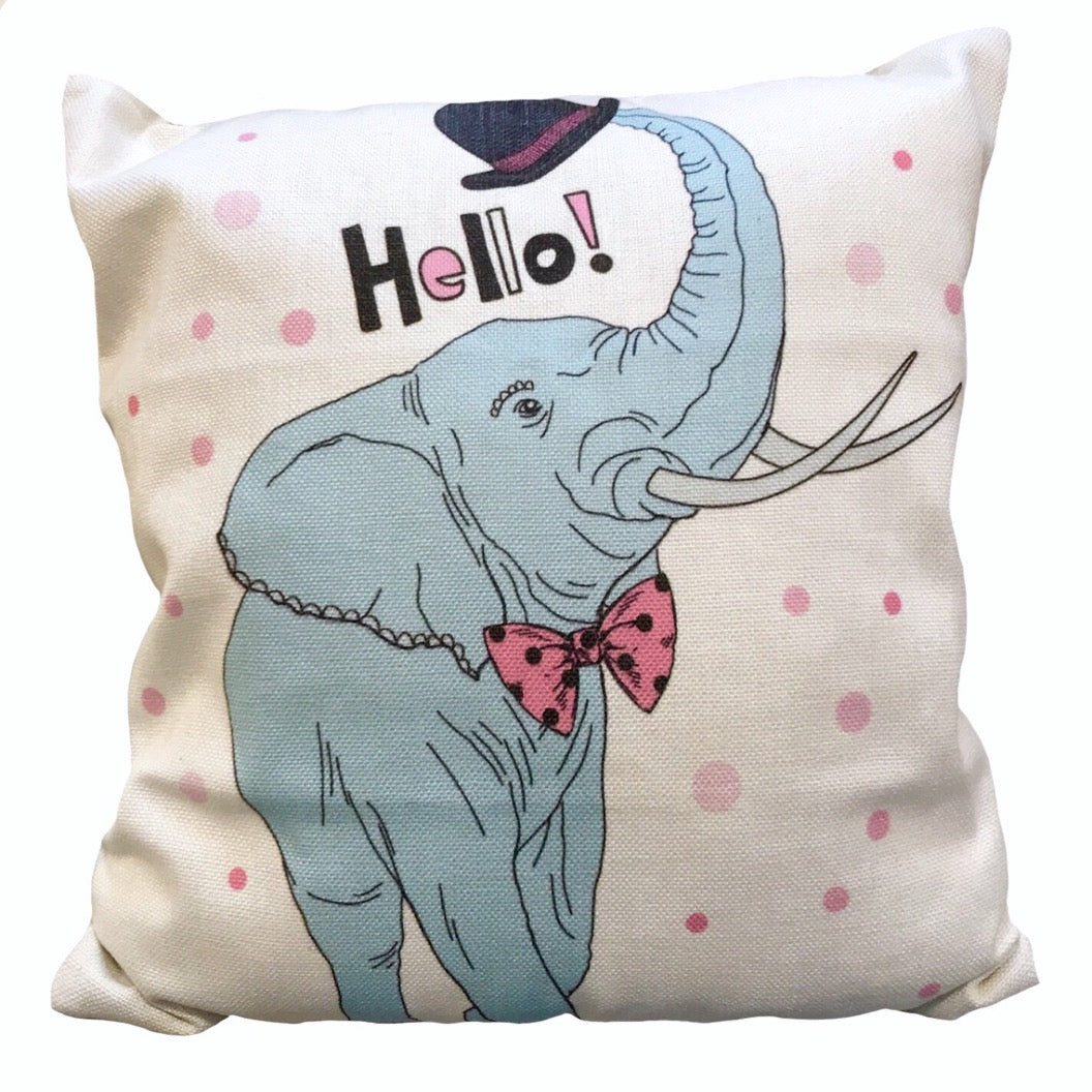 Hello Elephant Cushion Cover