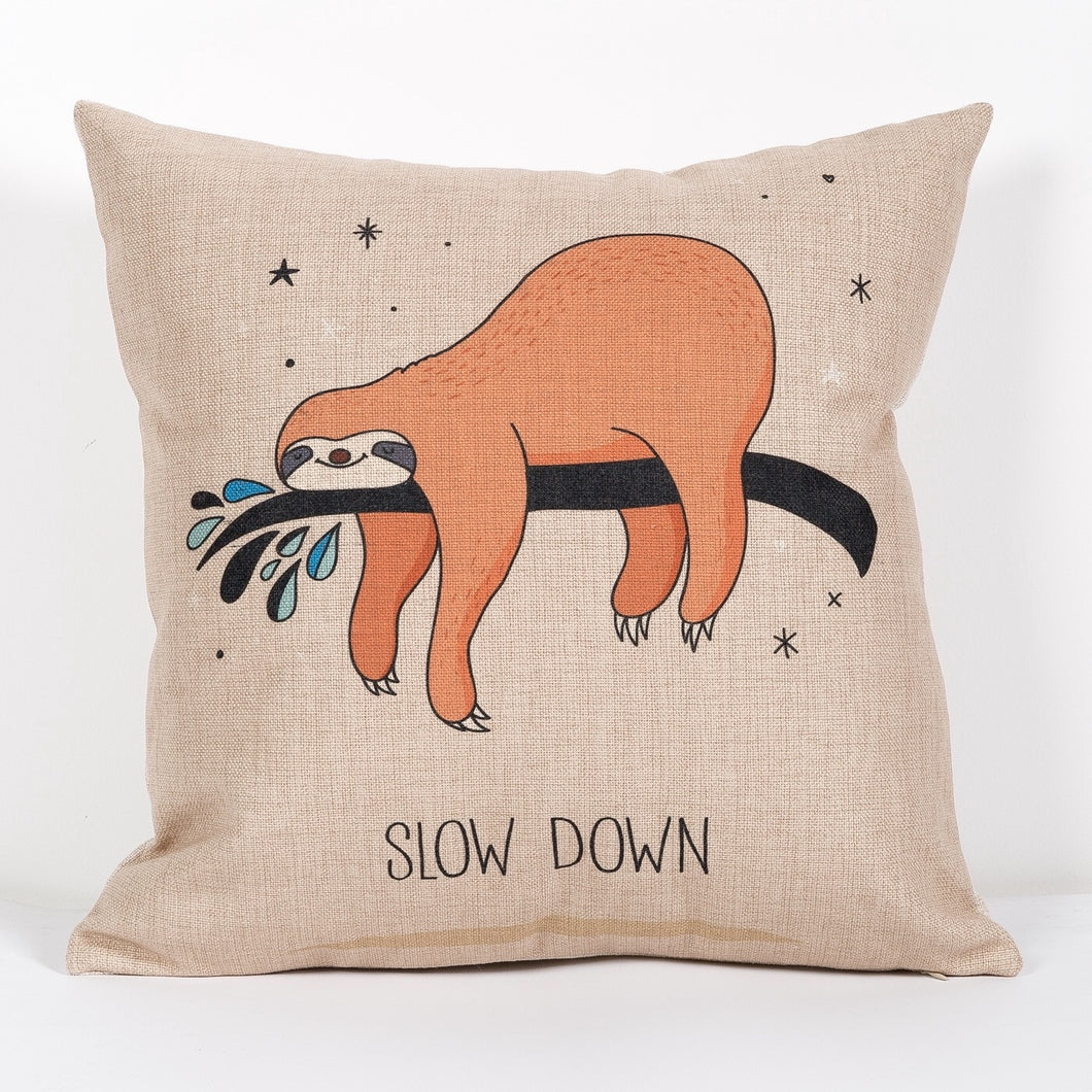 Slow Down Sloth Cushion Cover