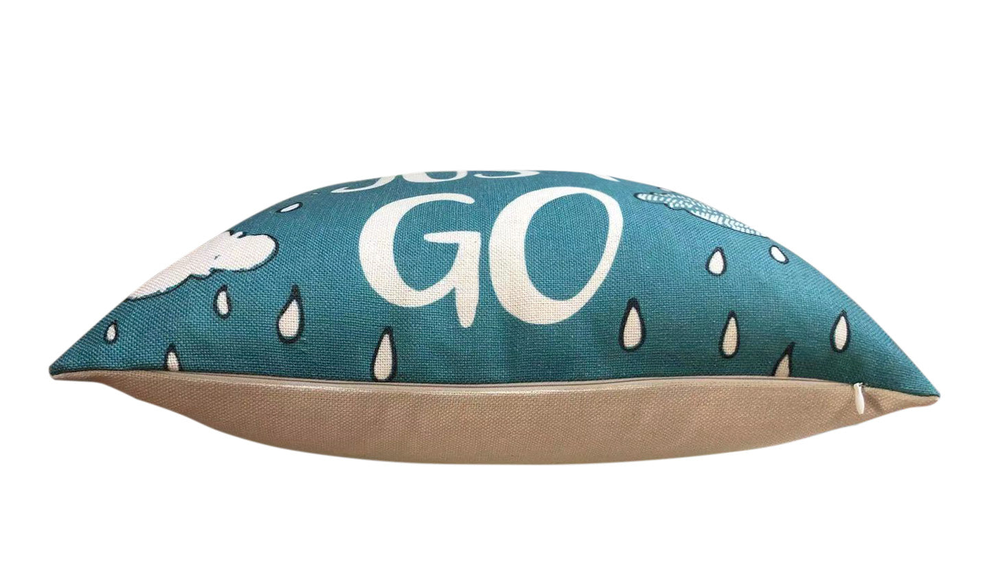 “Just Go” Cloud Pattern Cushion Cover