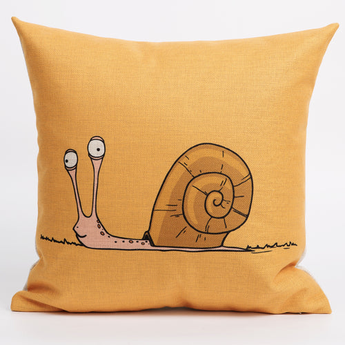 Yellow Snail Cushion Cover