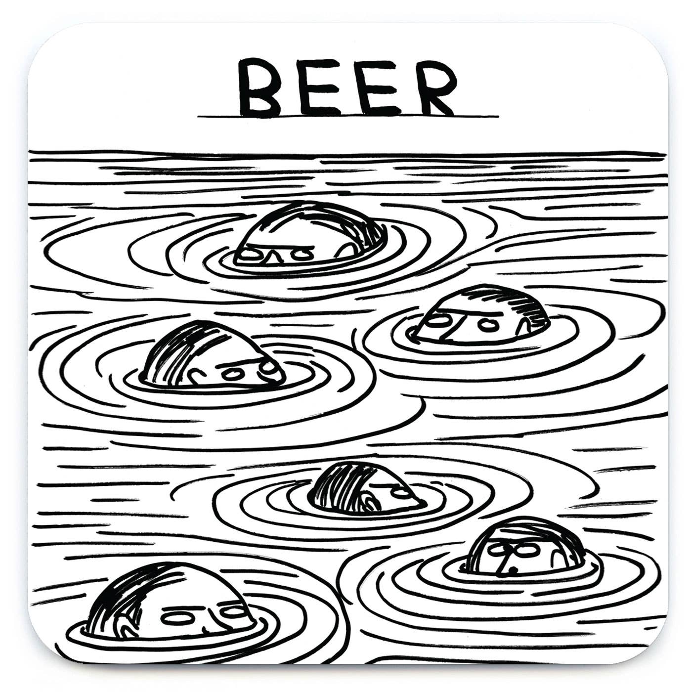 David Shrigley Coaster  Beer Swimmers