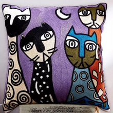 Cats under Sky Cushion Cover