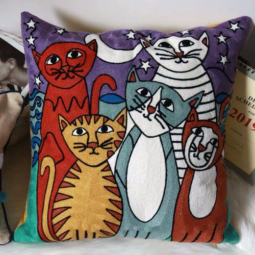 Star Cats Cushion Cover