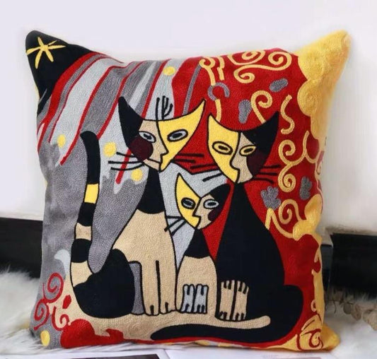 Cats Family Cushion Cover