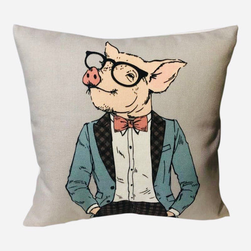 Retro Piggy Cushion Cover