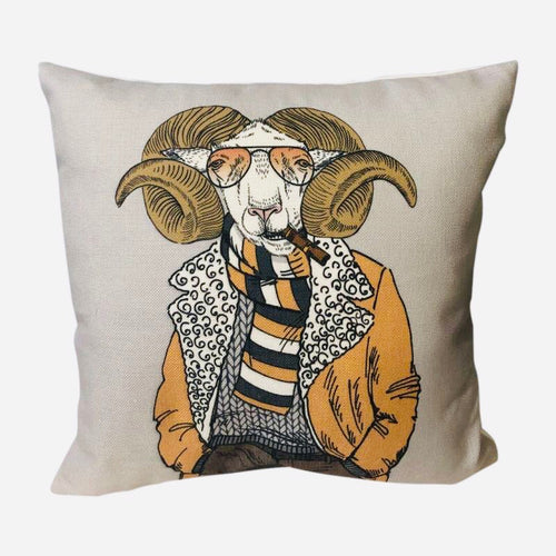 Hipster Ram Cushion Cover