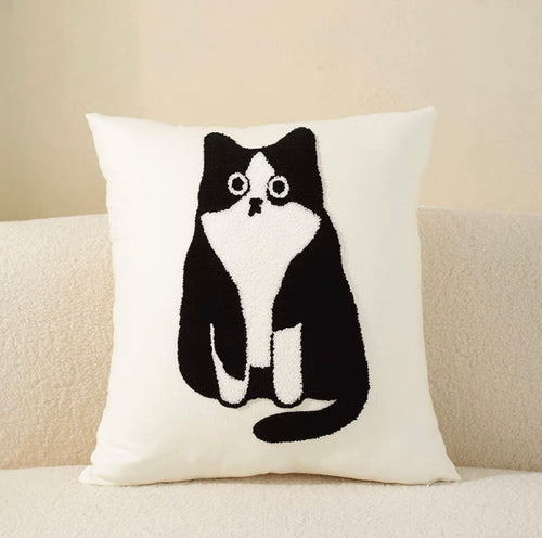Tuxedo Cat Cushion Cover