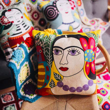 Frida Cushion Cover-blue