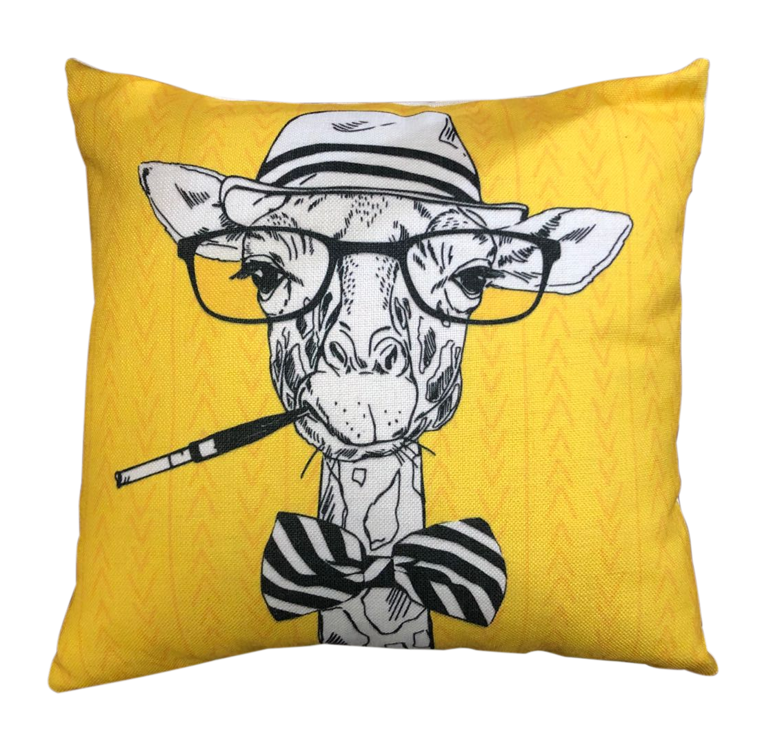 Yellow Giraffe Cushion Cover