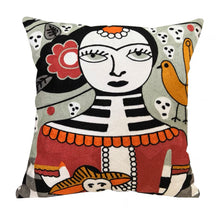 Frida Cushion Cover-blue