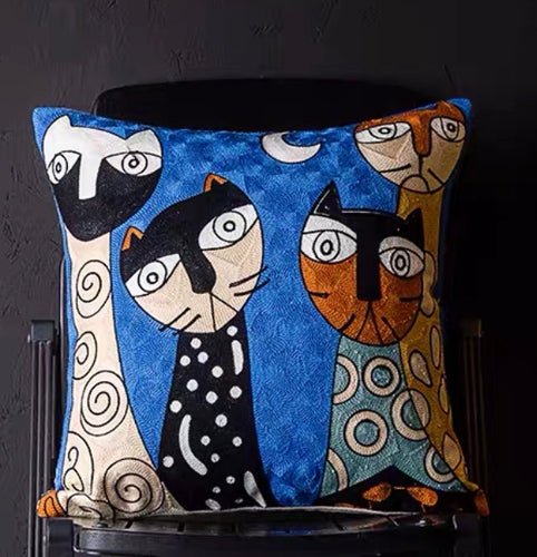 Cats under Sky Cushion Cover